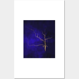 Kintsugi Gold Royal Blue Posters and Art